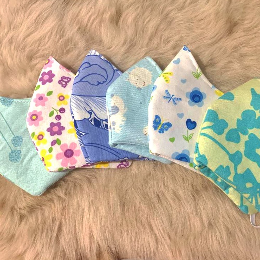 Face Mask Unisex Floral Cotton Fabric 3 Layers